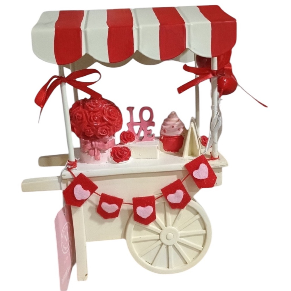 Martha Stewart Valentine's Treat Dessert Cart Stand Love Hearts Roses New